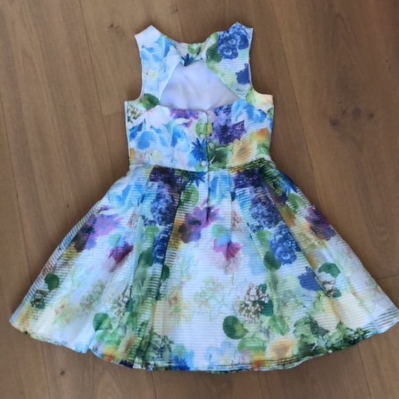 Multicoloured Floral Kids Formal Dress - Picture 2 of 3